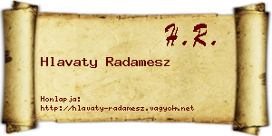 Hlavaty Radamesz névjegykártya